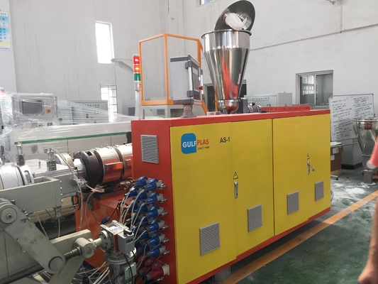 50mm~250mm  Highly Productive PVC Pipe Production Machine Line With Conical Double Screw Extruder
